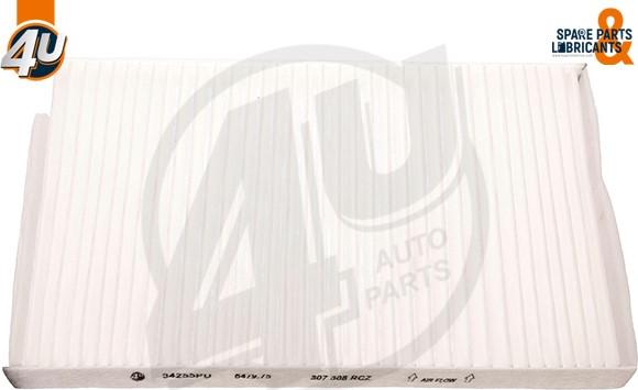 4U Autoparts 34255PU - Filtr, daxili hava furqanavto.az