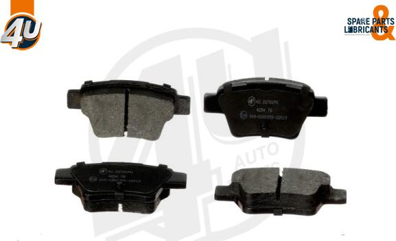 4U Autoparts 22761PU - Əyləc altlığı dəsti, əyləc diski furqanavto.az