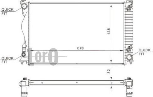 ABAKUS 003-017-0044 - Radiator, mühərrikin soyudulması furqanavto.az