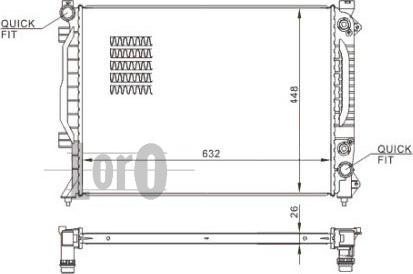 ABAKUS 003-017-0009-B - Radiator, mühərrikin soyudulması furqanavto.az