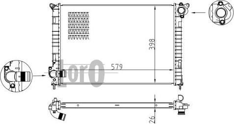 ABAKUS 032-017-0001-B - Radiator, mühərrikin soyudulması furqanavto.az