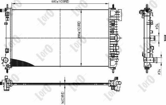 ABAKUS 037-017-0106-B - Radiator, mühərrikin soyudulması furqanavto.az