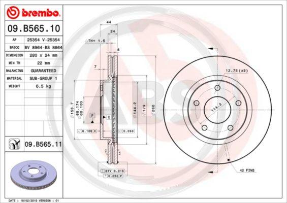 A.B.S. 09.B565.11 - Əyləc Diski furqanavto.az