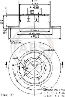 A.B.S. 08.9859.81 - Əyləc Diski furqanavto.az