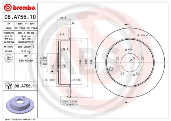 A.B.S. 08.A755.11 - Əyləc Diski furqanavto.az