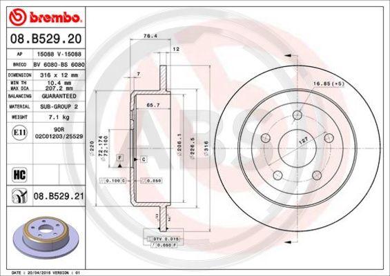 A.B.S. 08.B529.21 - Əyləc Diski furqanavto.az