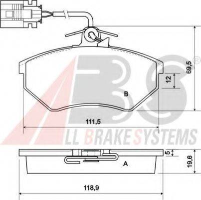 A.B.S. 36811 OE - Əyləc altlığı dəsti, əyləc diski furqanavto.az