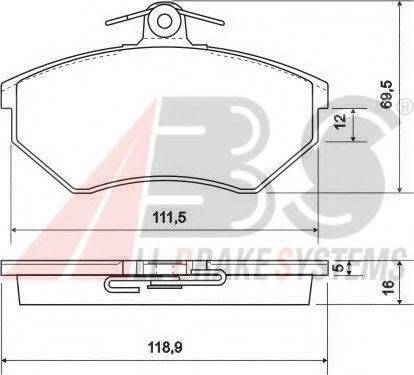 A.B.S. 36790 OE - Əyləc altlığı dəsti, əyləc diski furqanavto.az