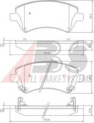 A.B.S. 37405 OE - Əyləc altlığı dəsti, əyləc diski furqanavto.az