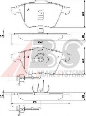 A.B.S. 37425 OE - Əyləc altlığı dəsti, əyləc diski furqanavto.az