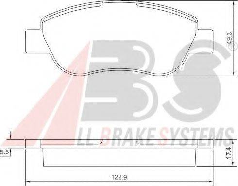 A.B.S. 37623 OE - Əyləc altlığı dəsti, əyləc diski furqanavto.az