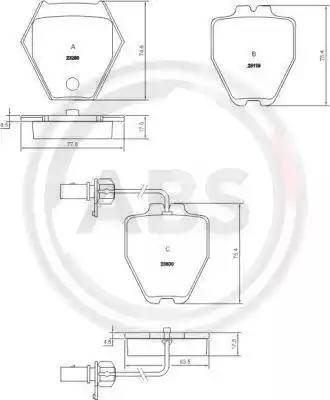 A.B.S. 37159 - Əyləc altlığı dəsti, əyləc diski furqanavto.az