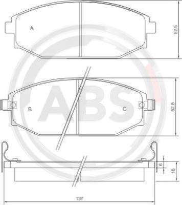 A.B.S. 37173 - Əyləc altlığı dəsti, əyləc diski furqanavto.az