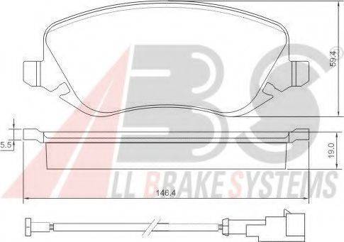 A.B.S. 37318 OE - Əyləc altlığı dəsti, əyləc diski furqanavto.az