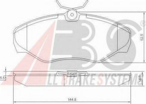 A.B.S. 37287 OE - Əyləc altlığı dəsti, əyləc diski furqanavto.az