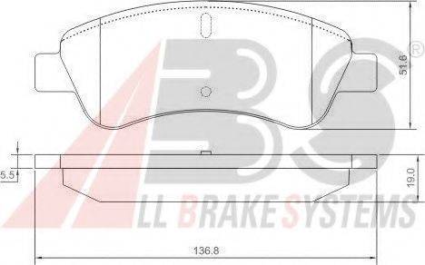 A.B.S. 37272 OE - Əyləc altlığı dəsti, əyləc diski furqanavto.az