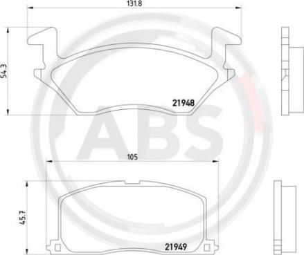 A.B.S. P83022 - Əyləc altlığı dəsti, əyləc diski furqanavto.az