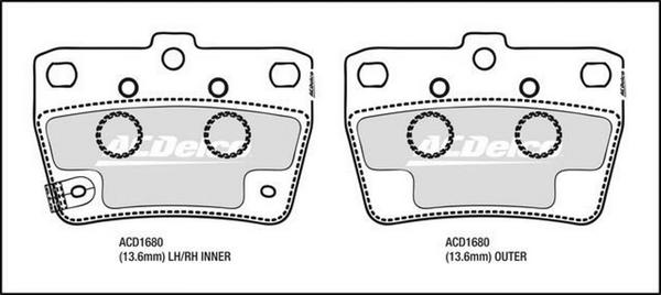 ACDelco ACD1680 - Əyləc altlığı dəsti, əyləc diski furqanavto.az