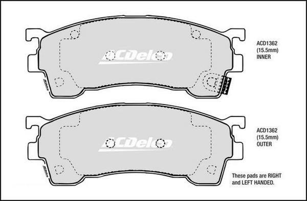 ACDelco ACD1362 - Əyləc altlığı dəsti, əyləc diski www.furqanavto.az