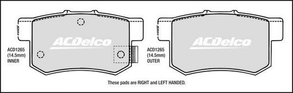 ACDelco ACD1265 - Əyləc altlığı dəsti, əyləc diski furqanavto.az