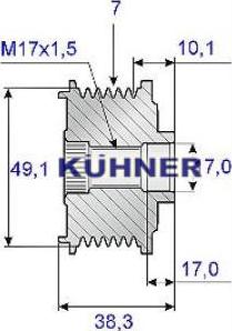 AD Kühner 885425M - Kasnak, alternator, sərbəst dönərli mufta furqanavto.az