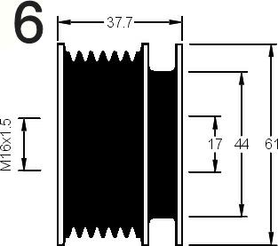 AD Kühner 885001M - Kasnak, alternator, sərbəst dönərli mufta furqanavto.az