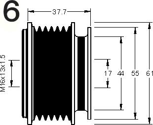 AD Kühner 885003 - Kasnak, alternator, sərbəst dönərli mufta furqanavto.az