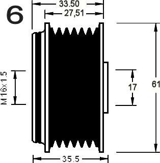 AD Kühner 885303 - Kasnak, alternator, sərbəst dönərli mufta furqanavto.az