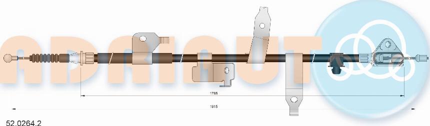 Adriauto 52.0264.2 - Kabel, dayanacaq əyləci furqanavto.az