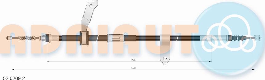 Adriauto 52.0209.2 - Kabel, dayanacaq əyləci furqanavto.az