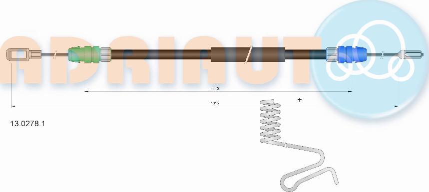 Adriauto 13.0278.1 - Kabel, dayanacaq əyləci furqanavto.az