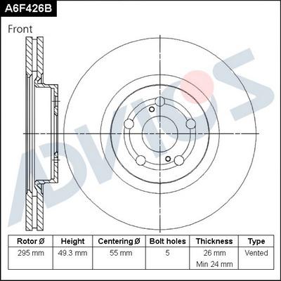 Advics A6F426B - Əyləc Diski furqanavto.az