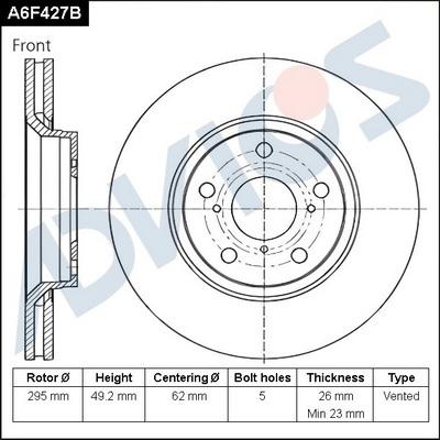 Advics A6F427B - Əyləc Diski furqanavto.az