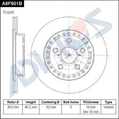 Advics A6F601B - Əyləc Diski furqanavto.az