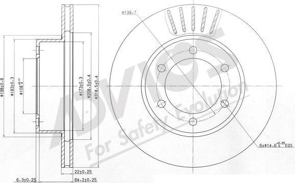 Advics A6F234B - Əyləc Diski furqanavto.az