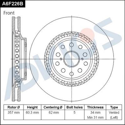 Advics A6F226B - Əyləc Diski furqanavto.az