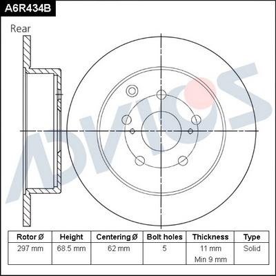 Advics A6R434B - Əyləc Diski furqanavto.az