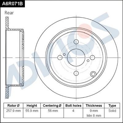 Advics A6R071B - Əyləc Diski furqanavto.az