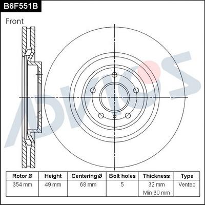 Advics B6F551B - Əyləc Diski furqanavto.az