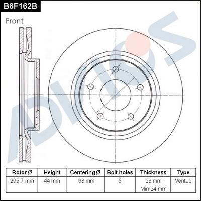 Advics B6F162B - Əyləc Diski furqanavto.az