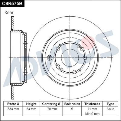 Advics C6R575B - Əyləc Diski furqanavto.az