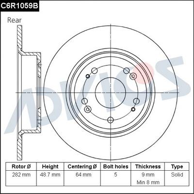 Advics C6R1059B - Əyləc Diski furqanavto.az