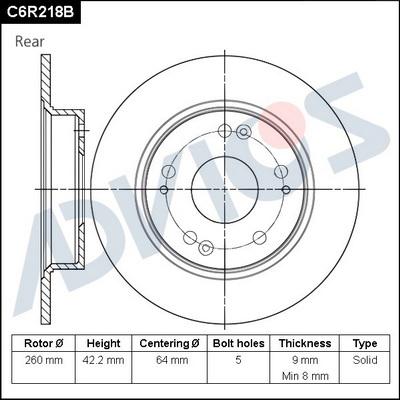 Advics C6R218B - Əyləc Diski furqanavto.az