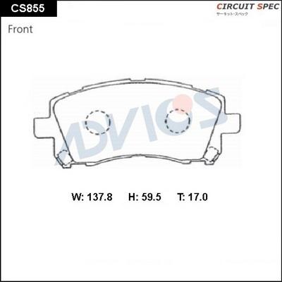 Advics CS855 - Əyləc altlığı dəsti, əyləc diski furqanavto.az