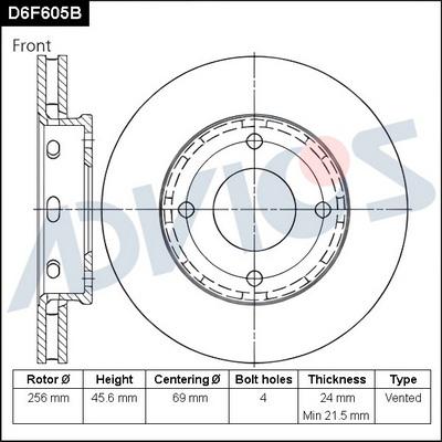 Advics D6F605B - Əyləc Diski furqanavto.az