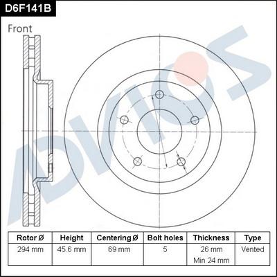 Advics D6F141B - Əyləc Diski furqanavto.az