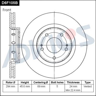 Advics D6F105B - Əyləc Diski furqanavto.az