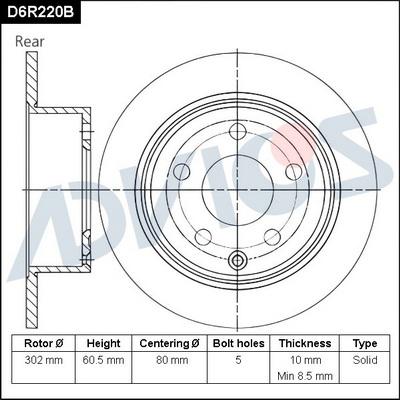 Advics D6R220B - Əyləc Diski furqanavto.az