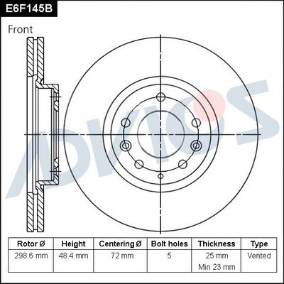 Advics E6F145B - Əyləc Diski furqanavto.az