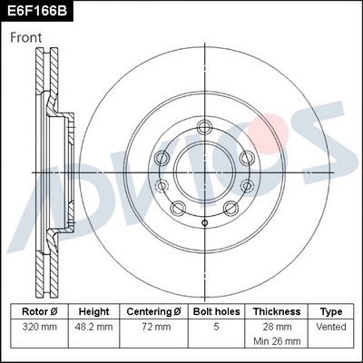 Advics E6F166B - Əyləc Diski furqanavto.az